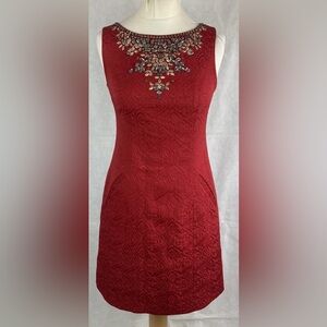 Anthropologie Moulinette Soeurs Embellished Sheath Dress – Size 14 (Runs Small)
